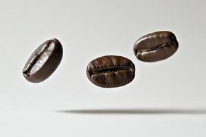 Floating Coffee Beans Still Life Freshly Roasted for Morning Drink photo