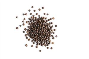 Pile of Roasted Coffee Beans on White Background for Food Concepts photo