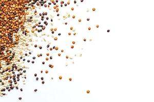 Quinoa Seeds Assortment on White Background Healthy Food Ingredient Image photo