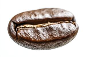 Close-up Roasted Coffee Bean on White Background Perfect for Food Blogging photo