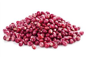Pile of Adzuki Beans on White Background Close-up Shot photo