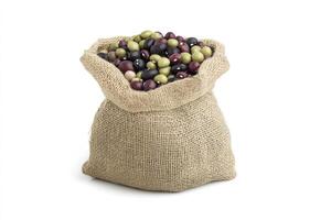 Beans in Burlap Sack Various Colors Harvest Still Life Agriculture Theme photo
