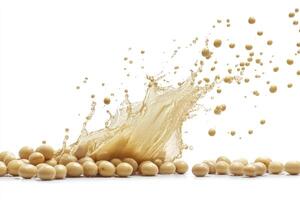 Soybean Splash in Studio Setting Showing Nutritional Benefits and Applications photo