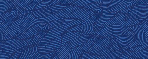 Hand drawn abstract monochromatic wave line art pattern, Japanese and tribal brush line, wood carving textured surface background, simple graphic for textile, decoration vector