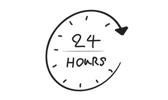 clock watch 24 twenty four hour number drawing black color icon circle round written business alarm sign service stopwatch minute deadline drawing countdown symbol clock 24 hour bell clockface work vector