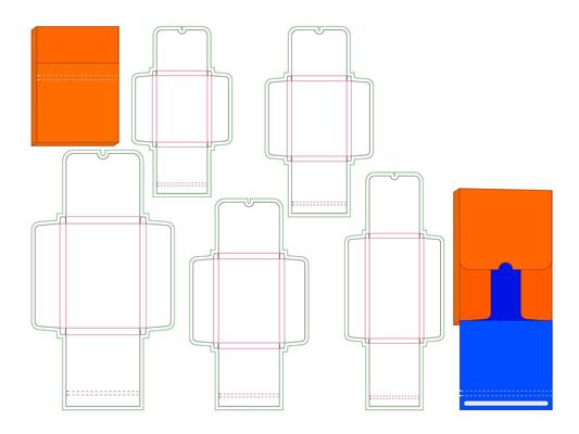 5 Popular Sizes Envelope Box Dieline Template
