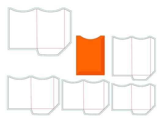 5 Sizes Card Holder Pocket Envelope Template