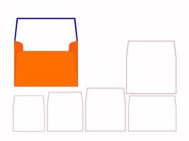 5 Sizes SQUARE Flap Envelope Liner Template vector