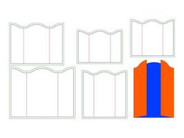 Door Style folding Envelope Dieline Template vector