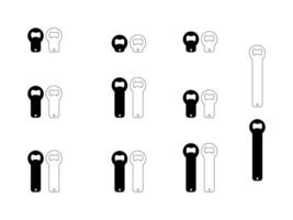Round Keychain bottle opener Template vector