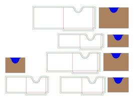 Decorative Die Set Pocket Envelope Dieline Template vector