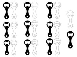 Crown Cap bottle Opener with keychain Template vector