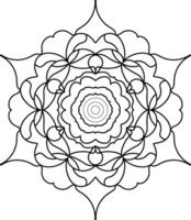 A mandala coloring page with a flower design vector