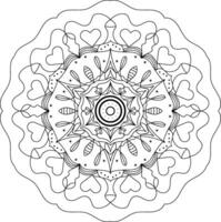 A coloring page with a circular design vector