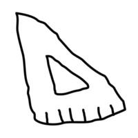 A drawing of a triangle with a line drawn on it vector