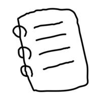 A black and white drawing of a notebook vector