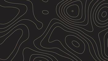 Dark Topographic Background. Abstract Contour Line Art in Black and Gold vector