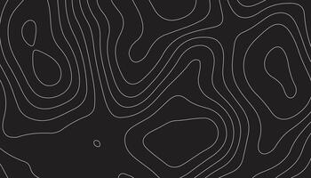 Dark Topographic Background. Minimalist Contour Line Art in Black and White vector