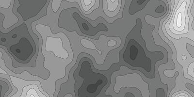 Abstract Topographic Map Pattern, Contour Line Background in Gray Tones vector