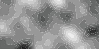 Grayscale Topographic Map Background. Abstract Contour Line Pattern Design vector