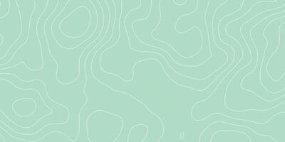 Abstract Topographic Map Background. Minimalist Contour Line Pattern in Soft Pastel Green vector