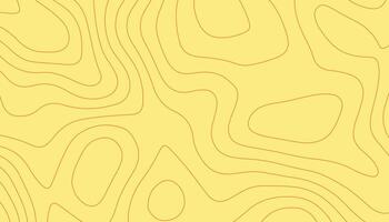 Yellow Topographic Line Pattern. Abstract Contour Map Background vector