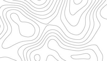 Minimalist Topographic Map Background. Black Contour Line Abstract Design on White vector
