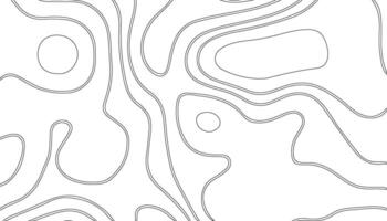Minimalist Topographic Line Art. Abstract Black Contour Map Design on White Background vector