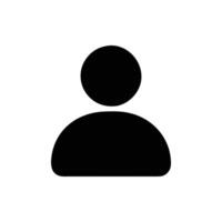 The icon features a silhouette of a person. Minimalist A simple icon representing a user profile or avatar. vector