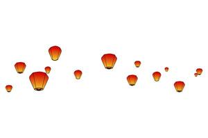 flowing flying sky lantern vector