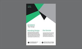 This modern business flyer features a geometric, professional, and structured layout with a sharp, angular design. vector