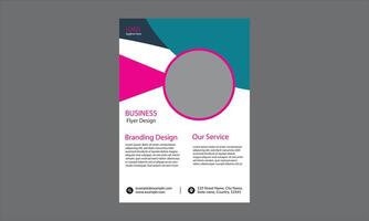 This business flyer design is a bold, modern, and visually engaging layout with a striking color combination of teal, magenta, black, and white. vector