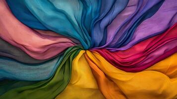 Colorful fabric with a circular pattern photo