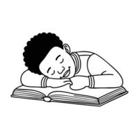 Nap during the afternoon with a book resting on the chest vector