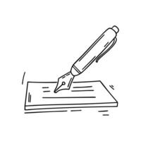 A fountain pen nib gliding smoothly over paper vector