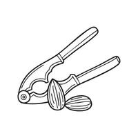 A nutcracker being used to break open an almond vector