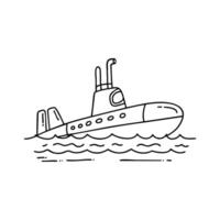 Navy submarine emerging from beneath the ocean surface vector