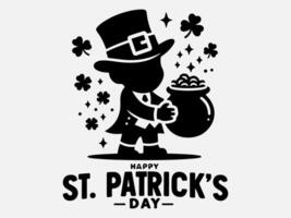 Fun St. Patrick's Day Silhouette Illustration for Stickers and Decals vector