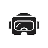 A black and white image of a virtual reality headset vector
