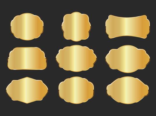 Luxury VIP golden labels premium tags quality stamps and stickers, collection