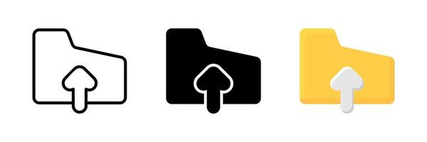 folder upload icon set, file share symbol. modern design isolated on white background vector