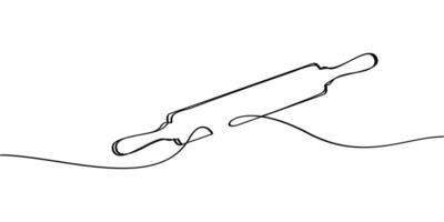 continuous line drawing of rolling pin symbol. abstract line art illustration vector