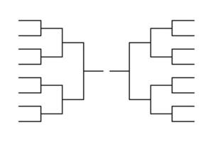 Simple black tournament bracket template for 16 teams isolated vector