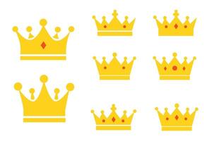 Crowns set isolated on white background. vector