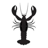 Lobster Silhouette Icon on White Background. vector
