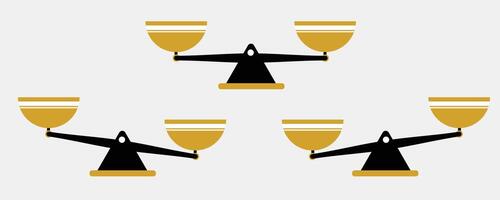 of set of different scales in a flat style on white background. vector