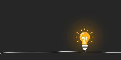 Good idea. Banner light bulb idea concept, creative concept light bulb drawn for stock. Flat style vector
