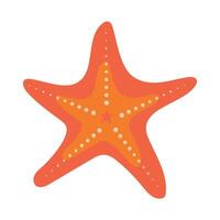 Starfish. The silhouette of a starfish coral color isolated on a white background. Star icon in cartoon style. vector