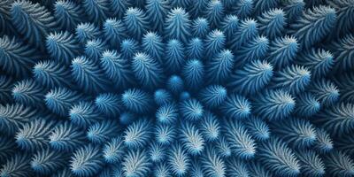 Abstract Blue Fir Trees Pattern. Dense Coniferous Forest Background For Holiday Designs. photo