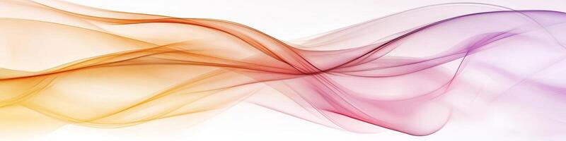 Abstract Flowing Yellow and Purple Wave Design Element on a White Background, Digital Art photo
